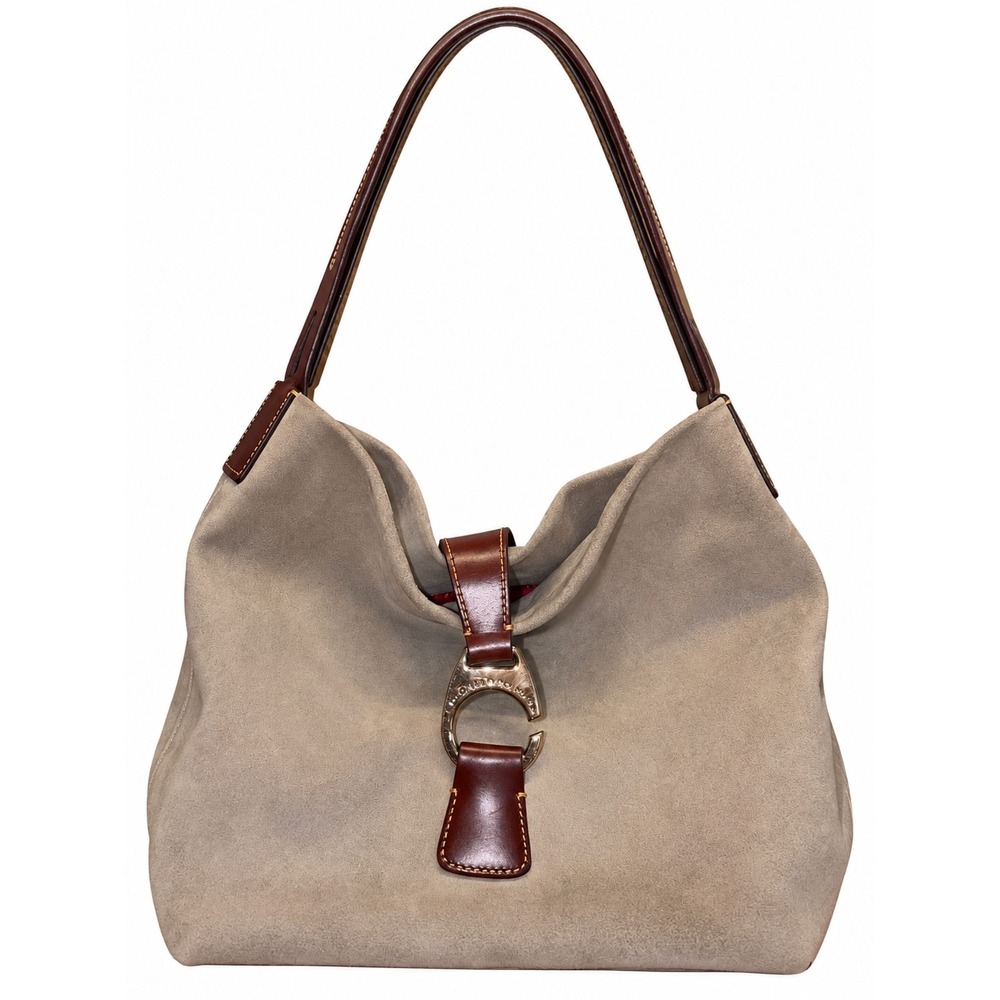 Dooney & Bourke Taupe Suede Hobo Bag